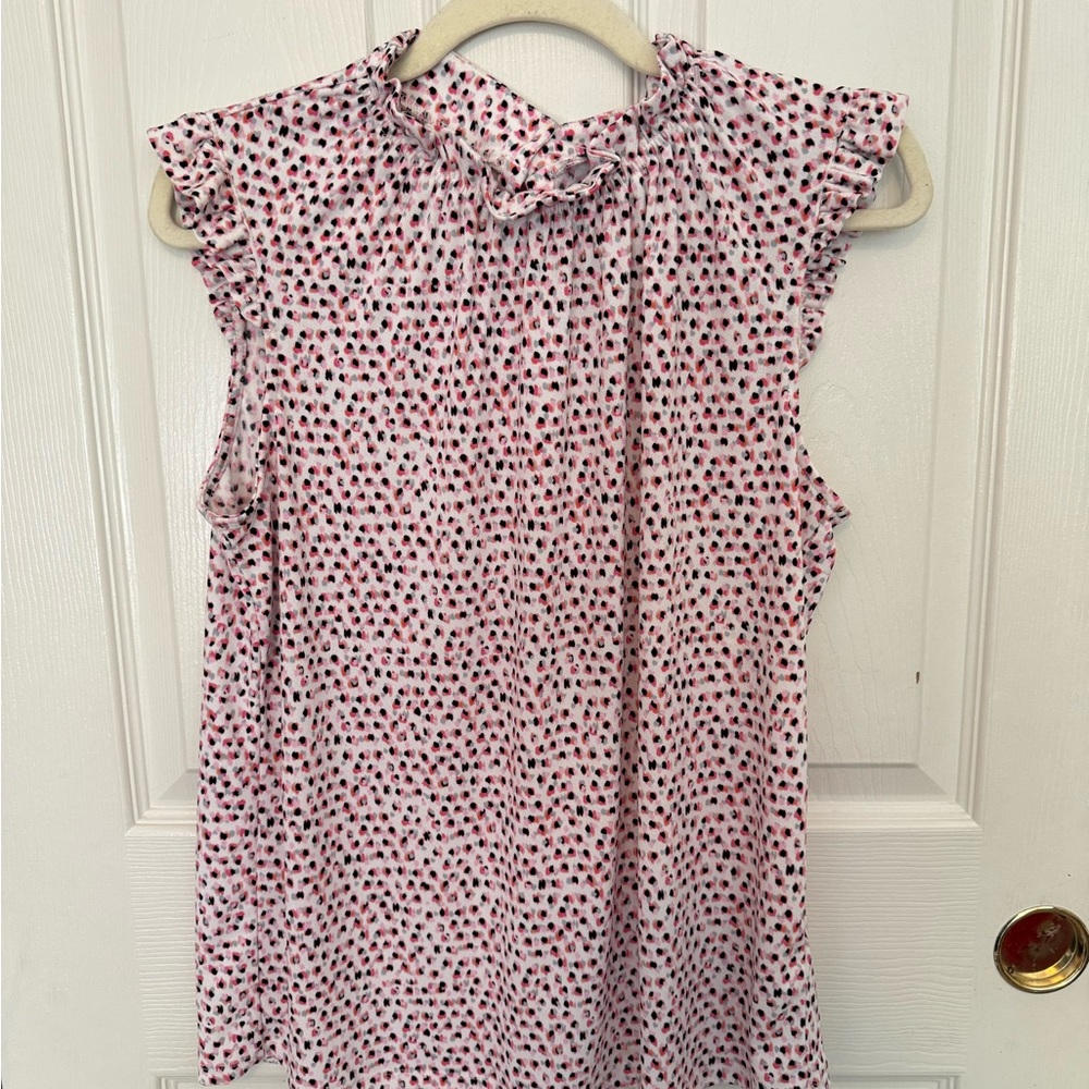 Adrianna Papell Pink and Black Patterned Blouse